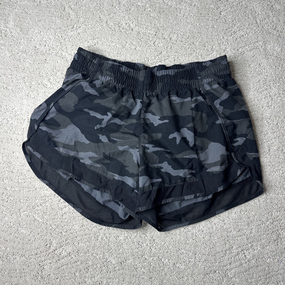 Women's Athleta Small Printed Mesh Racer Run Short 4" Camo Gym Athletic